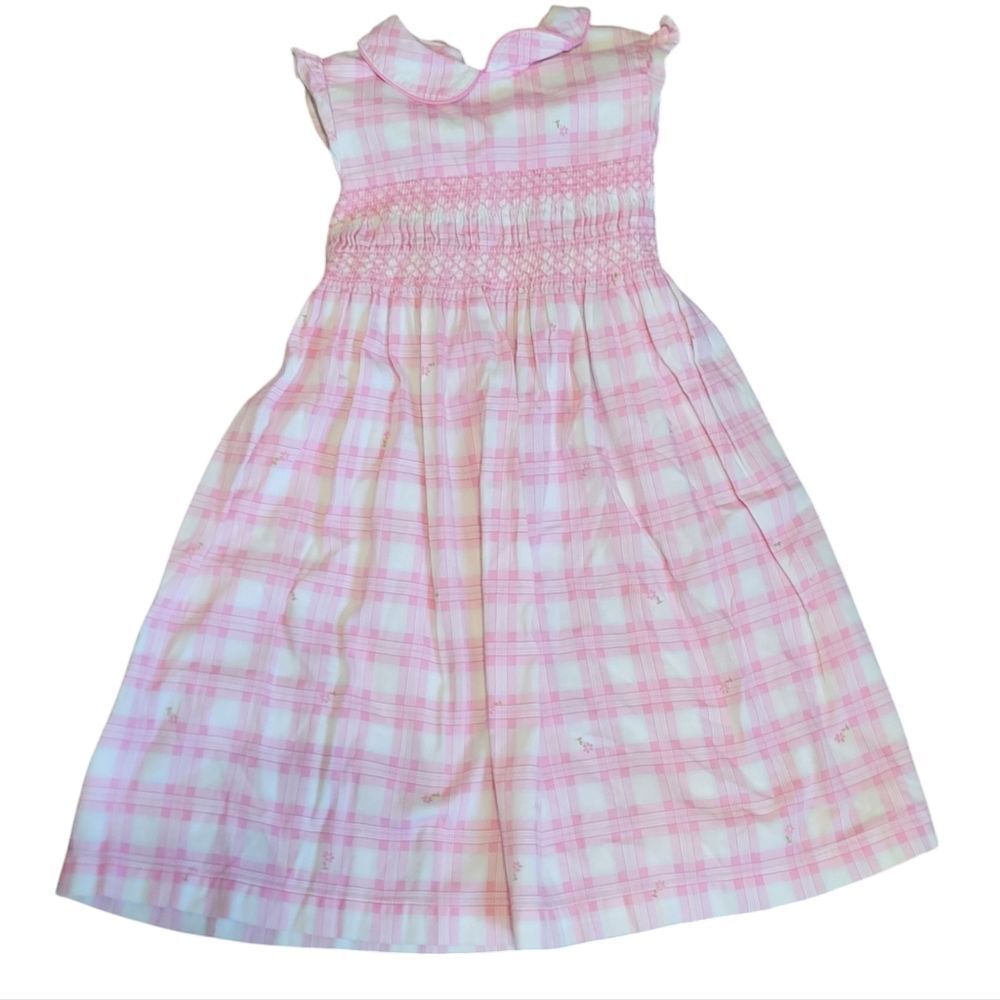 Laura Ashley Pink Plaid Smocked Dress
